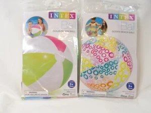 Lot of 2 Inflatable 20" Beach Balls One Spotted and One Stripped - Picture 1 of 2
