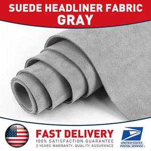 Suede Headliner Fabric Gray Car Upholstery Roof Liner Replace 80"x60" Gray - Picture 1 of 10