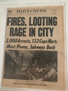 BLACKOUT New York City original complete 1977 RARE newspaper - Picture 1 of 2