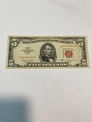 1963 $5 Bill Red Seal Circulated 29162102 - Image 1 of 2