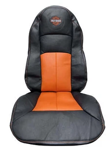 NEW FOR LEGACY (SEAT COVER) BLACK ORANGE LEATHER VINYL TRUCK SEATS CUSTOM DIY. - Picture 1 of 11
