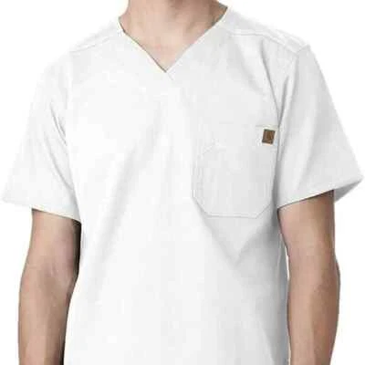 Carhartt Men's Ripstop Utility Scrub Top in White Size 2XL - Image 1 of 4