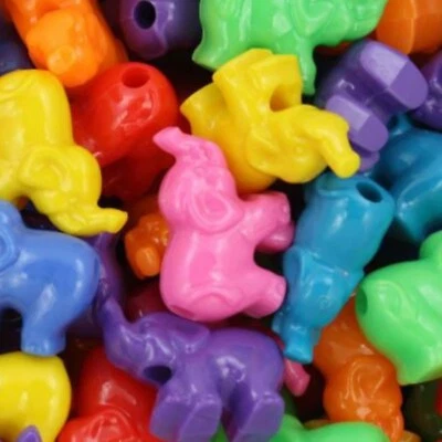 10x Elephant Shaped Pony Beads ideal for personalised dummy clips Bracelets - Image 1 of 4
