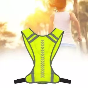 Running Vest Reflective Sports High Visibility Vest Reflector YELLOW Jogging Bike Vest - Picture 1 of 7