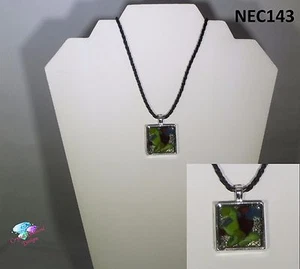 Stain Glass pieces Design Handmade Mosaic Necklace under resin NEC143 - Picture 1 of 3