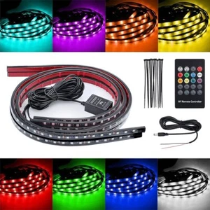 4x 8Color RGB LED Strip Under Car Tube Underglow Underbody System Neon Light Kit - Picture 1 of 13