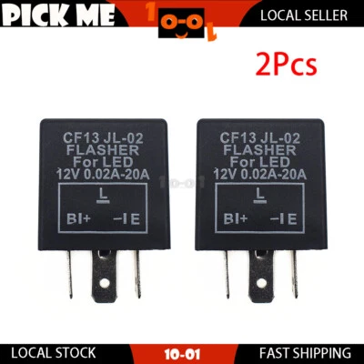 2 x 3Pin 12V CF13 JL-02 Car LED Flasher Relay For Hyundai Elantra 2004 - Image 1 of 3