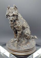 1860 Pierre Jules Mene Bronze Brussels Griffon Bruxellois Dog Signed Museum Qual
