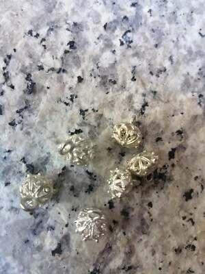 Bottoncini Sardi Piccoli  Ottone Color Argento 6pz - Immagine 1 di 3