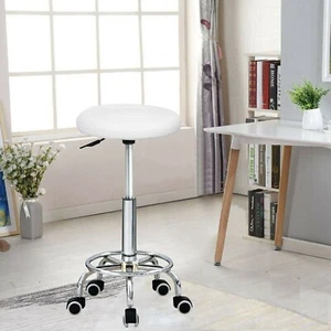 Adjustable Round Swivel Executive Leather Task Office Massage Salon Bar Stool UK - Picture 1 of 8