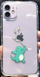 Cute Cartoon Dinosaur Clear iPhone 12/11/XR/XS/X/8/7 Phone Case Cover - Picture 1 of 10