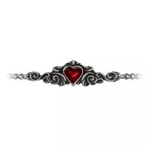 Pulsera Alquimia Gótica Esposo Cadena Corazón Rojo Pulsera Vampiro Victoriano Bruja - Imagen 1 de 4