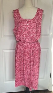 Prendisole vintage Kenley Casuals rosa brillante anni 80 senza maniche leggero 3XL - Foto 1 di 11