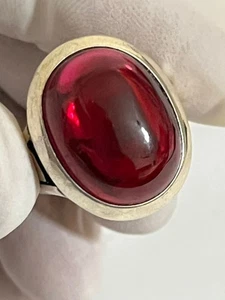 Elegant Men silver 925 Ring Genuine France Ruby Jewelry Design ياقوت فرنسي - Picture 1 of 20