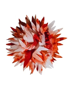 Red & White Spiked Petal Hair Clip 3" Floral Accessory Summer Boho Festival... - Image 1 of 3