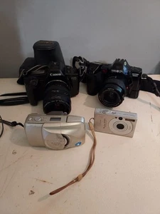 Cannon Minolta And Olympus Cameras Lot Of 4 Non Tested  - Picture 1 of 10