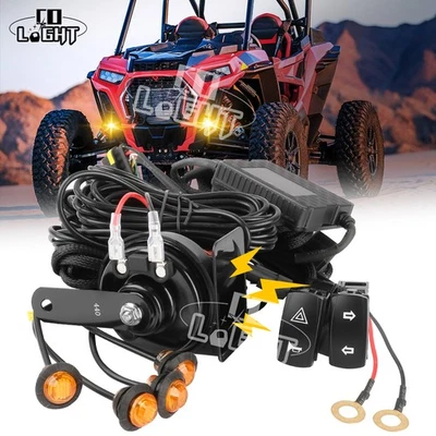 Kit universal UTV señal de giro bocina calle legal con interruptor basculante 4 piezas luces LED Foto 1 de 4