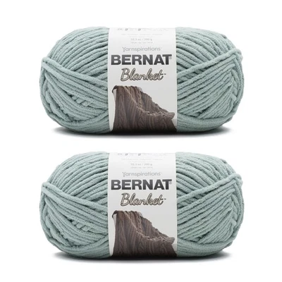 Bernat Misty Green Super Bulky Yarn 2 Pack 220 Yards Chenille For Knitting - Image 1 of 4