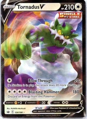 Tornadus V 124/198 - SWSH06: Chilling Reign Holo - Image 1 of 2