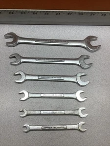 Vintage Craftsman -V-  &  -VV- Mixed 6 Pc Metric Open End Wrench Set 6mm-19mm - Picture 1 of 6