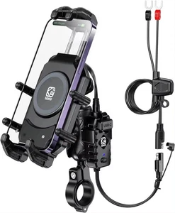 ✅ Kewig Motorrad Anti-Vibration Motorrad Handyhalter mit Kabellosem Ladegerät Qi - Bild 1 von 5