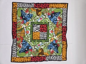 Vintage Paris Accessories Safari African Animals Handkerchief Bandana RN 13960 - Picture 1 of 9