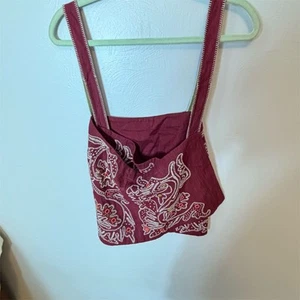 Anthropologie Women's 1X Red Floral Embroidered Tank Top Boho Style - Picture 1 of 4