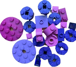 LEGO X27 Pink Purple Magenta Round Bricks Plates Trans Caps Cheese Wedge Friends - Picture 1 of 4