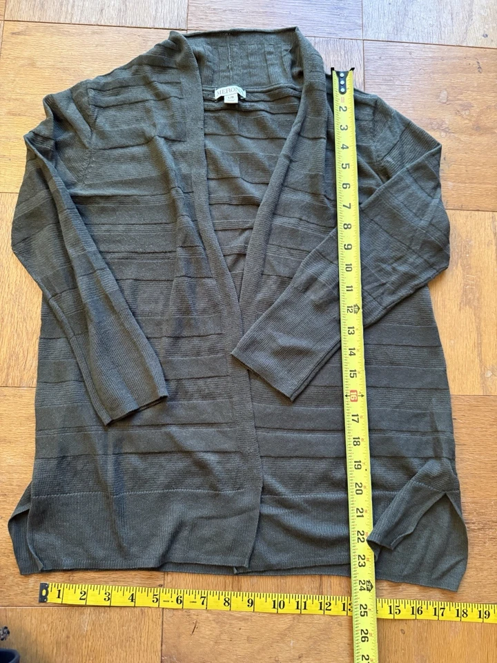 Suéter Merona Verde Oliva Rayas Cuello Ancho Manga Larga - L Foto 1 de 1