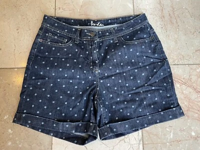 Boden women's denim shorts size US 10 long / tall, polka dot pattern, 5" inseam - Image 1 of 3