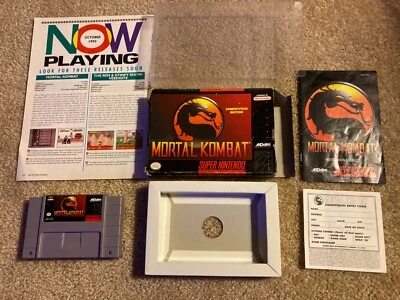 Mortal Kombat (Super Nintendo SNES) Complete CIB w/ Ad - Image 1 of 4