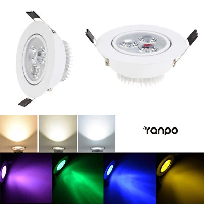 Dimmable LED Recessed Ceiling Downlight Bulb Yellow Purple Green Light 12V 24V - Image 1 of 4