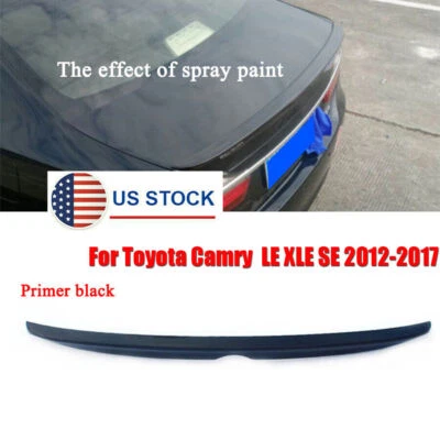 For 2012-14 Toyota Camry LE XLE SE Rear Trunk Spoiler Tail Wing Lip Primer Black Foto 1 de 4