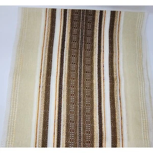 Woven Upholstery Fabric Brown Stripe Polyester 19" Wide 1 Yard Vintage - Picture 1 of 7