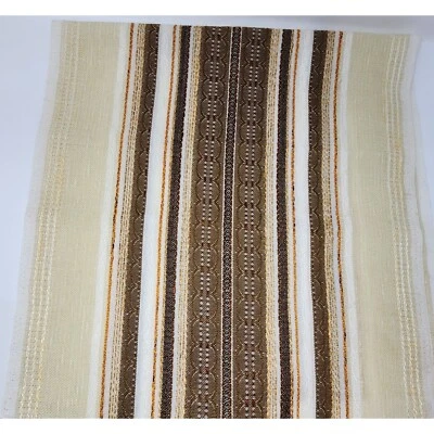 Woven Upholstery Fabric Brown Stripe Polyester 19" Wide 1 Yard Vintage - Image 1 of 4