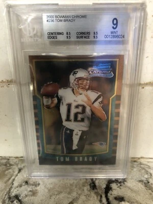 Tom Brady 2000 Bowman cromo RC BGS 9 3-9,5's.  ¡¡¡0,5 lejos de la gema!!! ¡UNA BELLEZA!! Foto 1 de 2
