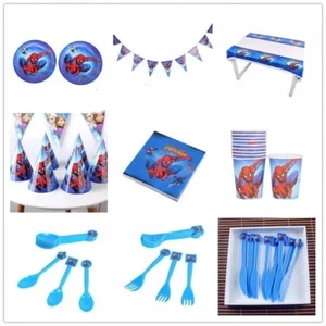 88 Piece Spiderman Birthday Party Supplies Set with Tablecloth - Picture 1 of 7