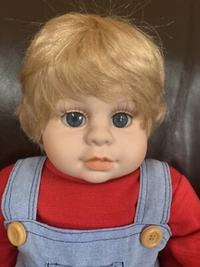 Muñeca bebé Heritage como nueva 20" vinilo 2000 pelo rubio pesado y ojos azules - Imagen 1 de 7