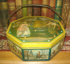 Vtg Sunshine Biscuit Tin.Liberty Bell & Historical Scenes 9.5" Octagon W/Handle