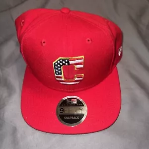 RARE Stars & Stripes Cleveland Indians Snap Back New Era MLB Hat Flag USA- MLB - Picture 1 of 10