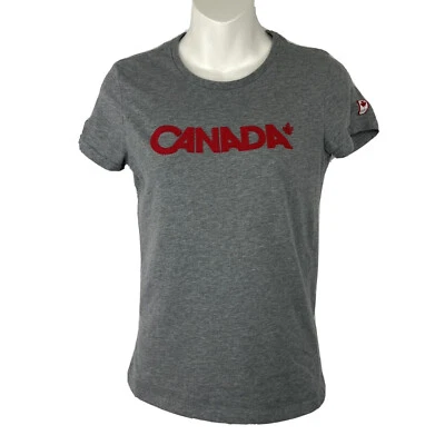 Canada Olympic T Shirt / Women’s (S) Gray Hudson’s Bay 100% Cotton Embroidered - Image 1 of 4