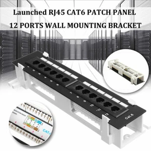 Cat6 12 Port Pro RJ45 Mini Patch Panel 110 Network w/ Surface Wall Mount Bracket - Photo 1/7