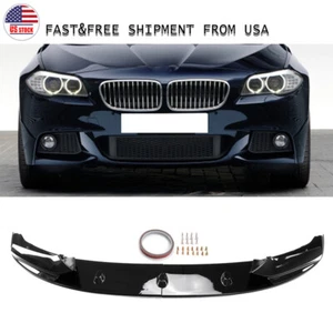 Fits 11~2016 BMW F10 5 Series M Sport Front Bumper Spoiler Lip Splitter CB Style - Picture 1 of 16
