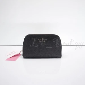 NWT Kate Spade K9263 Shimmy Glitter Small Cosmetic Case Makeup Pouch Black $79 - Picture 1 of 9