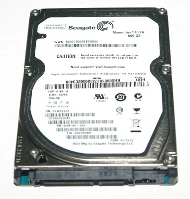 Disque Dur 2,5" SATA 500 Go -  Seagate 5400 tr/min SATA II * SMART OK RAS * - Photo 1/2
