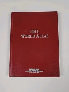 Vintage 1987 DHL Worldwide Express World Atlas Red Hardcover Book - Bild 1 von 17