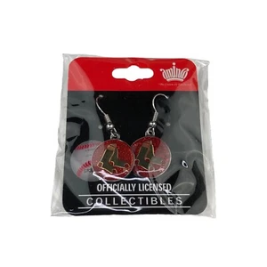 Aminco MLB Boston Red Sox Glitter Dangle Earrings Baseball Collectibles 2007 - Picture 1 of 3