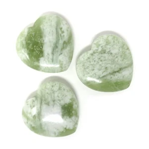 3er Set hellgrüne neue Jade Stein Herzen (#801) - 40 mm oder 1,5" - Love Matching - Bild 1 von 6