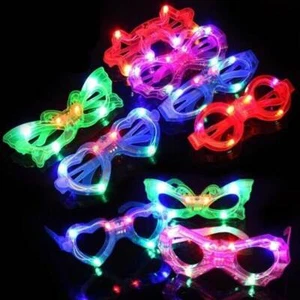 6x zufällige LED-Licht-Sonnenbrillen glühen Party-Versorgung LED-Brille - Bild 1 von 12