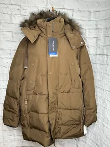 Andrew Marc New York Gattaca Brown Parka Puffer Coat With Detachable Hood L Mens - Picture 1 of 4